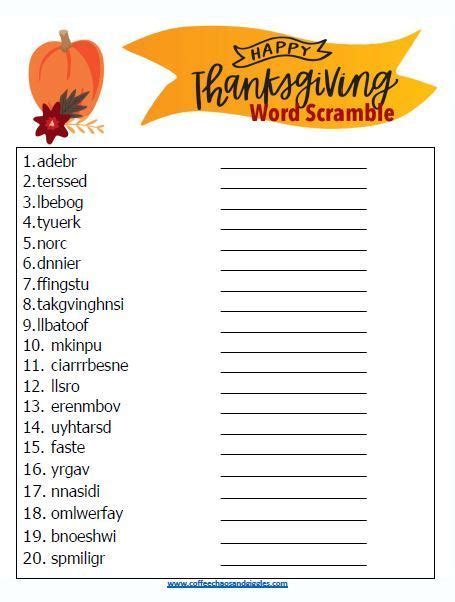 Thanksgiving Printables Coffee Chaos And Giggles