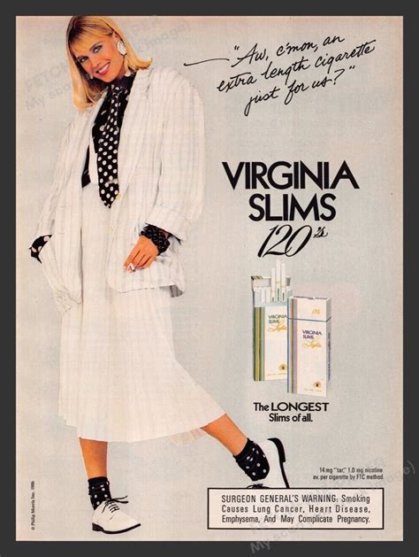 virginia slims 120 s cigarettes longest 1980s print advertisement ad