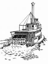 Coloring Pages Boat River Boats Adult Drawing Books Colouring Color Fashioned Vintage Old Coloringkids sketch template