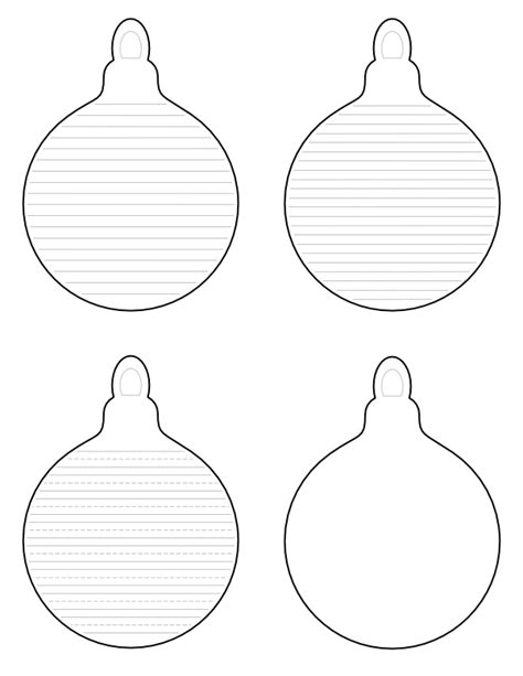 printable christmas ornament shaped writing templates