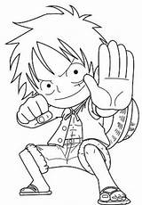 Luffy Lineart Chibi Draw Sketsa Mewarnai Desenhar Monkey Mangá Hedgehog Irados Kinder Malvorlagen sketch template