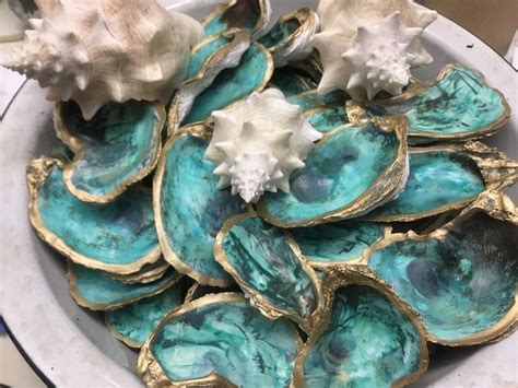 stunning hand painted oyster shells  home decor gifts etsy