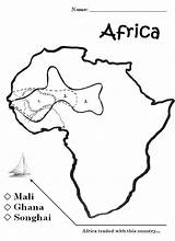 Ghana Mali Map Outline Africa Ancient Maps African Kids Worksheets Songhay Choose Board sketch template