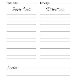 recipe sheet printable recipe page template blank recipe page recipe
