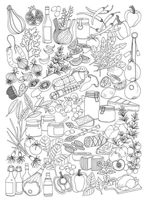 pin  barbara  coloring fruit vegetable coloring book pages