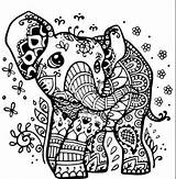 Coloring Elephant Pages Mandala Printable Animal sketch template