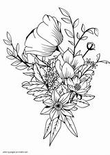 Coloring Pages Flower Adults Book Printable Flowers Adult Print Look Other sketch template