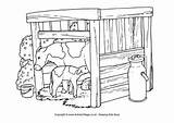 Cow Colouring Shed Scene Coloring Pages Farm Animals Cows Village Animal Designlooter Drawings 325px 01kb Activity Explore sketch template