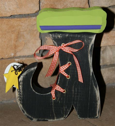 wood witches boot witch boots witches halloween decorations bread