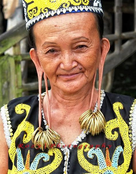 Dayak Woman With The Famous Long Earring Holes Golden Earrings Long