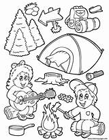 Coloring Camping Pages Summer Preschool Printable Color Print sketch template