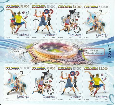 colombia 2012 london olympics 8v sheet tennis boxing