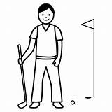 Golf Golfistas Deportes Golfista sketch template