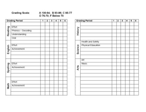 images   printable homeschool report cards printable