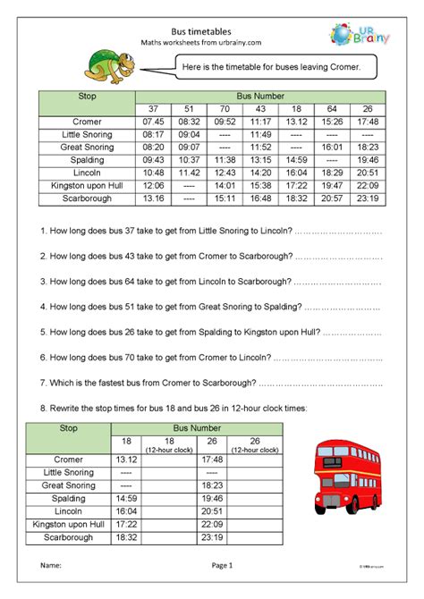 bus timetables statistics handling data  year  age    urbrainycom