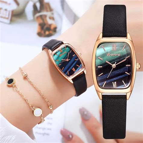 bravura brand exquisite small simple women rectangle watches retro leather female clock watches