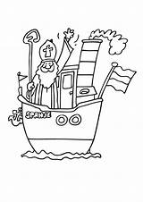 Sinterklaas Stoomboot Kleurplaat Kleurplaten Kleuters Peuters sketch template
