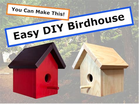simple bird house plans instructions super easy diy nature etsy