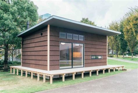 muji unveils trio of tiny prefab homes that can pop up almost anywhere
