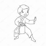 Karate Practicing Practicando Lleva Depositphotos Imagui sketch template