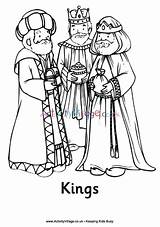 Kings Colouring Three Nativity Pages Christmas Village Activity Explore sketch template