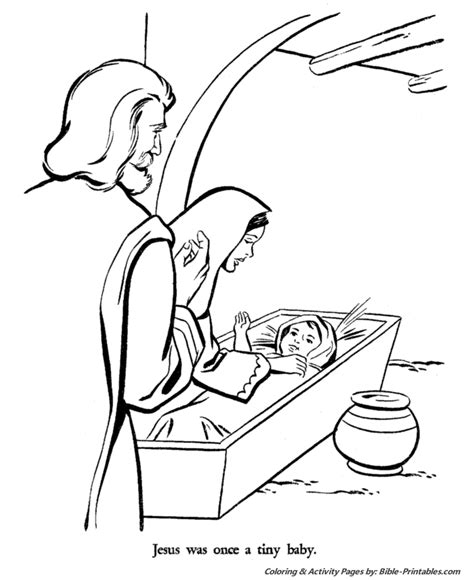 christmas story coloring pages joseph mary  baby jesus
