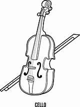 Cello Violoncelle Instruments Musicales sketch template