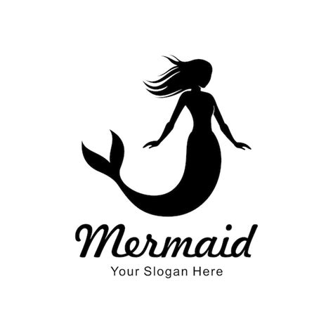 premium vector mermaid silhouette vector logo