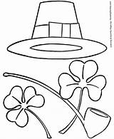 Coloring Patrick Pages St Patricks Hat Shamrocks Sombrero Saint Irish Pipe Sheets Shamrock Printable Color Cliparts Drawings Clipart Print Drawing sketch template