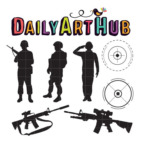 soldier silhouette clip art set daily art hub  clip art everyday