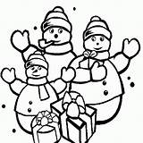 Coloring Snowman Pages Family sketch template