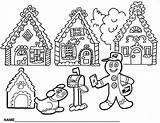 Coloring Gingerbread Pages Christmas Usps Holiday House Stamp Man Office Post Printable Print Kids Village Color Sheets Postal Sheet Vector sketch template