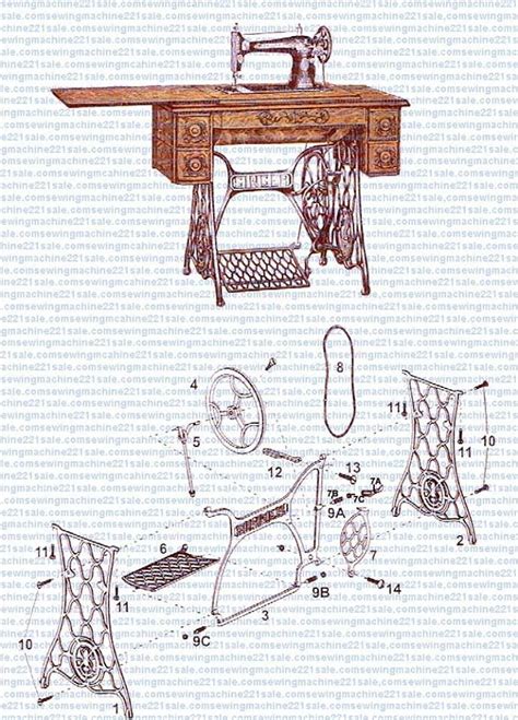 diagram   singer treadle machine sewing machine drawing sewing art vintage sewing machines