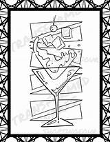 Cocktails sketch template