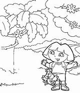 Coloring Dora sketch template