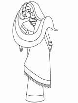 Coloring Pages India Indian Colouring Printable Countries Culture Book Kids Color Sari Saree Clipart Girl Woman Print Template Some Kindergarten sketch template