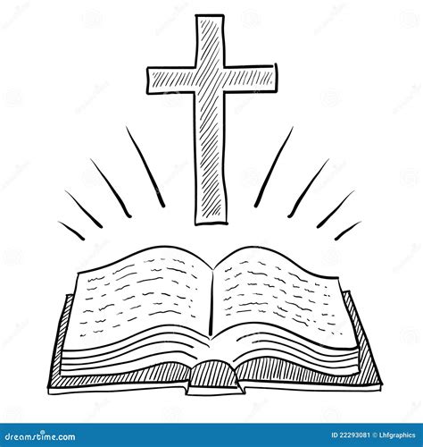 christian bible  cross drawing stock vector illustration  pastor