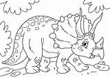 Coloring Triceratops Pages Dinosaur Popular sketch template