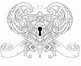 Heart Key Coloring Daughter Pages Israels Tattoo Deviantart Adult Tattoos Lock Grown Ups Designs Printable Sheets Colouring Book sketch template