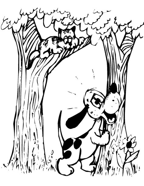 kids page cat  dog colouring sheet coloring pages