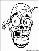 Coloring Pages Horror Face Funny Silly Printable Zombie Scary Zombies sketch template