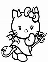 Devil Coloring Kitty Hello Pages Printable Getcolorings Print Getdrawings Tazmanian sketch template