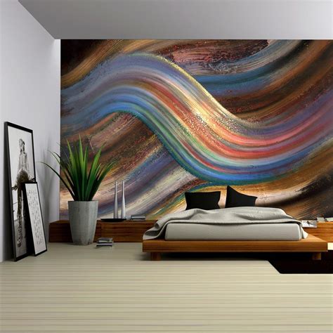 wall abstract painting showing  symbolic alternating scenery removable wall muralself