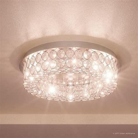 urban ambiance luxury crystal flush mount ceiling light medium size