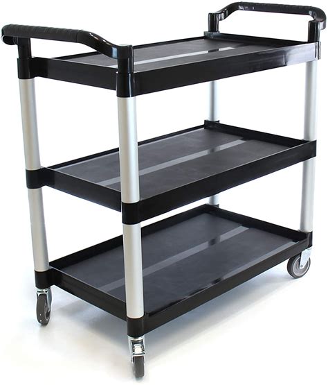 heavy duty  shelf rolling serviceutilitypush cart  lbs capacity