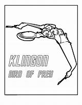 Coloring Trek Star Pages Prey Ships Klingon Printable Book Print Bird Kids Cartoon sketch template