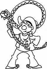 Pecos Bill Cowboy sketch template