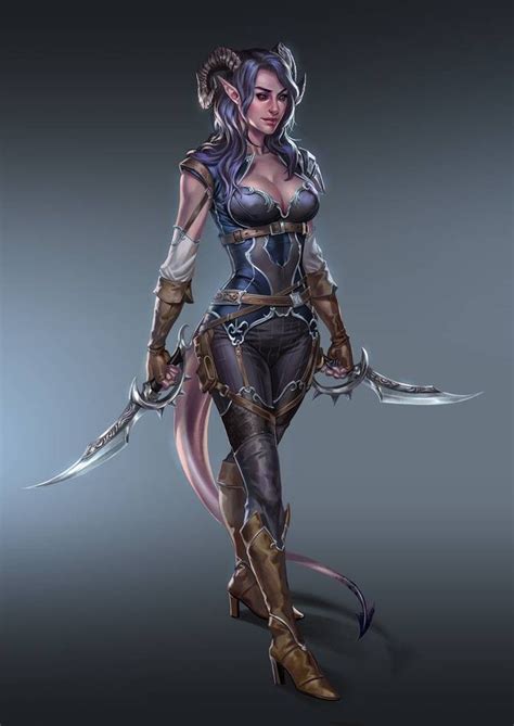 tiefling by macarious on deviantart in 2020 fantasy female warrior
