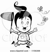 Clipart Butterflies Chasing Girl Running Cartoon Happy Catching Coloring Thoman Cory Vector Outlined Royalty Little Rf Illustrations 2021 Clipartof sketch template