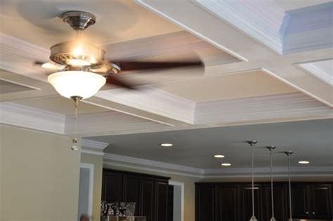 custom  coffered ceiling installation